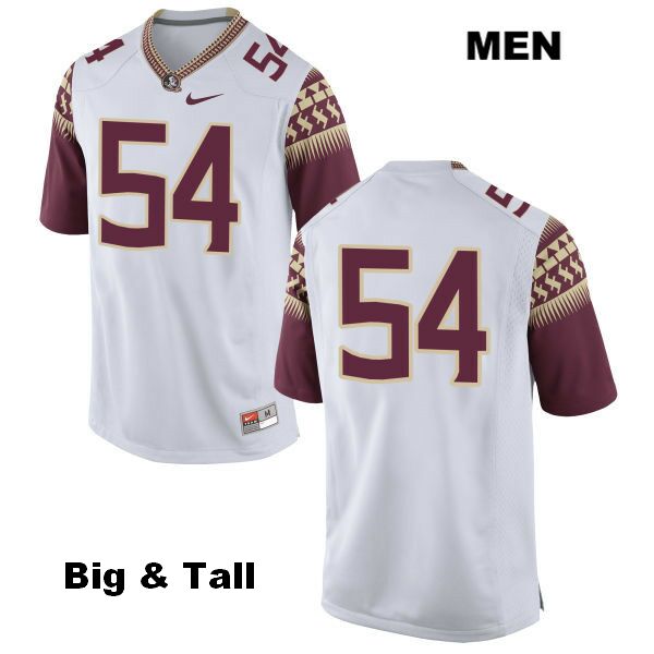 Men's NCAA Nike Florida State Seminoles #54 Alec Eberle College Big & Tall No Name White Stitched Authentic Football Jersey KZQ8869KK